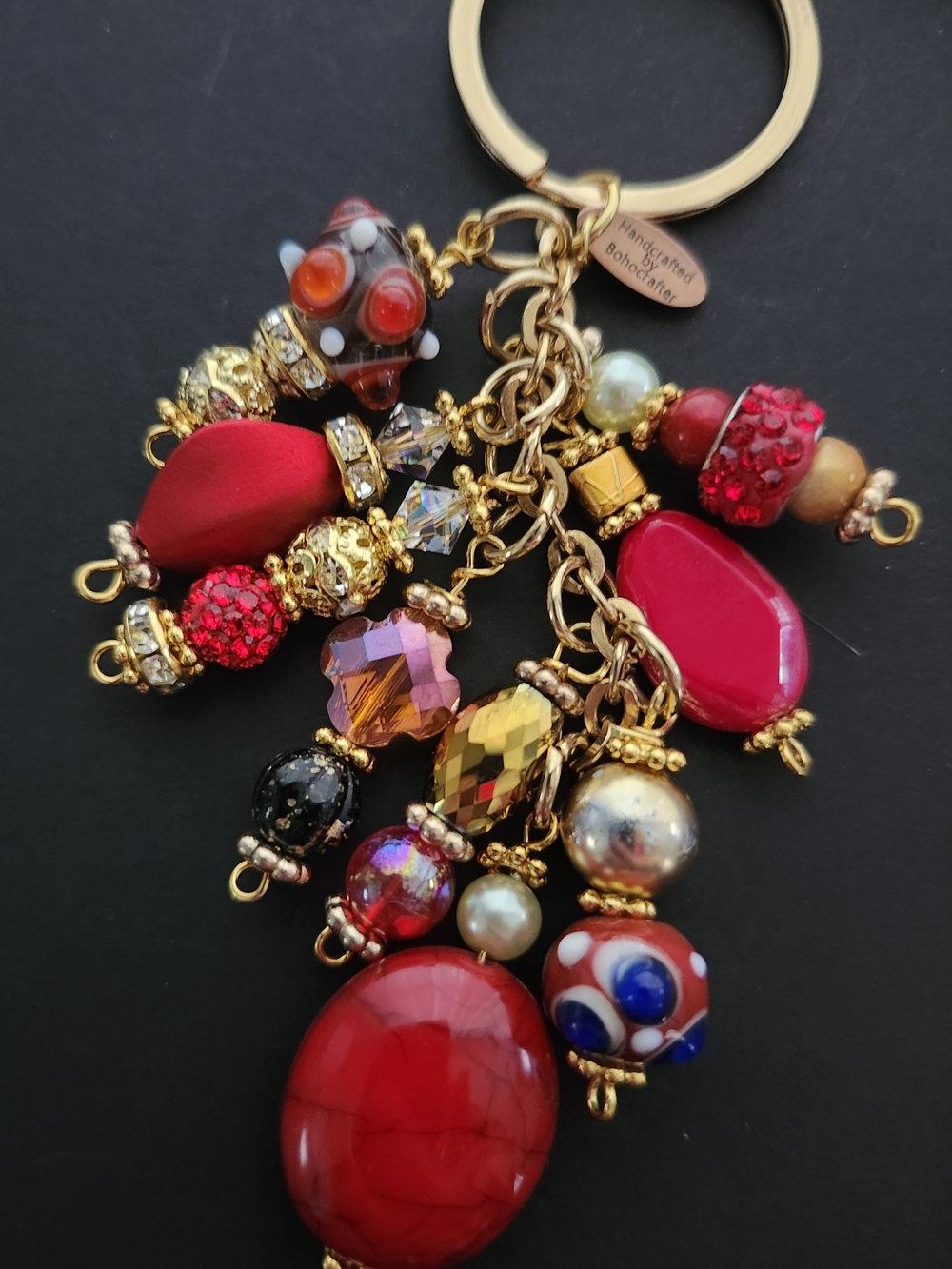 Rose Purse Charm or Accessory Howlite Handcrafted - Picture 3 of 6
